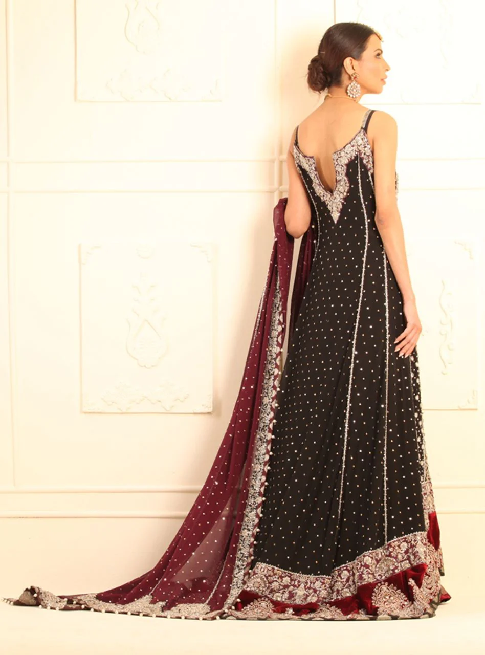 Black Chiffon Spaghetti Strapped Dress - Image 3
