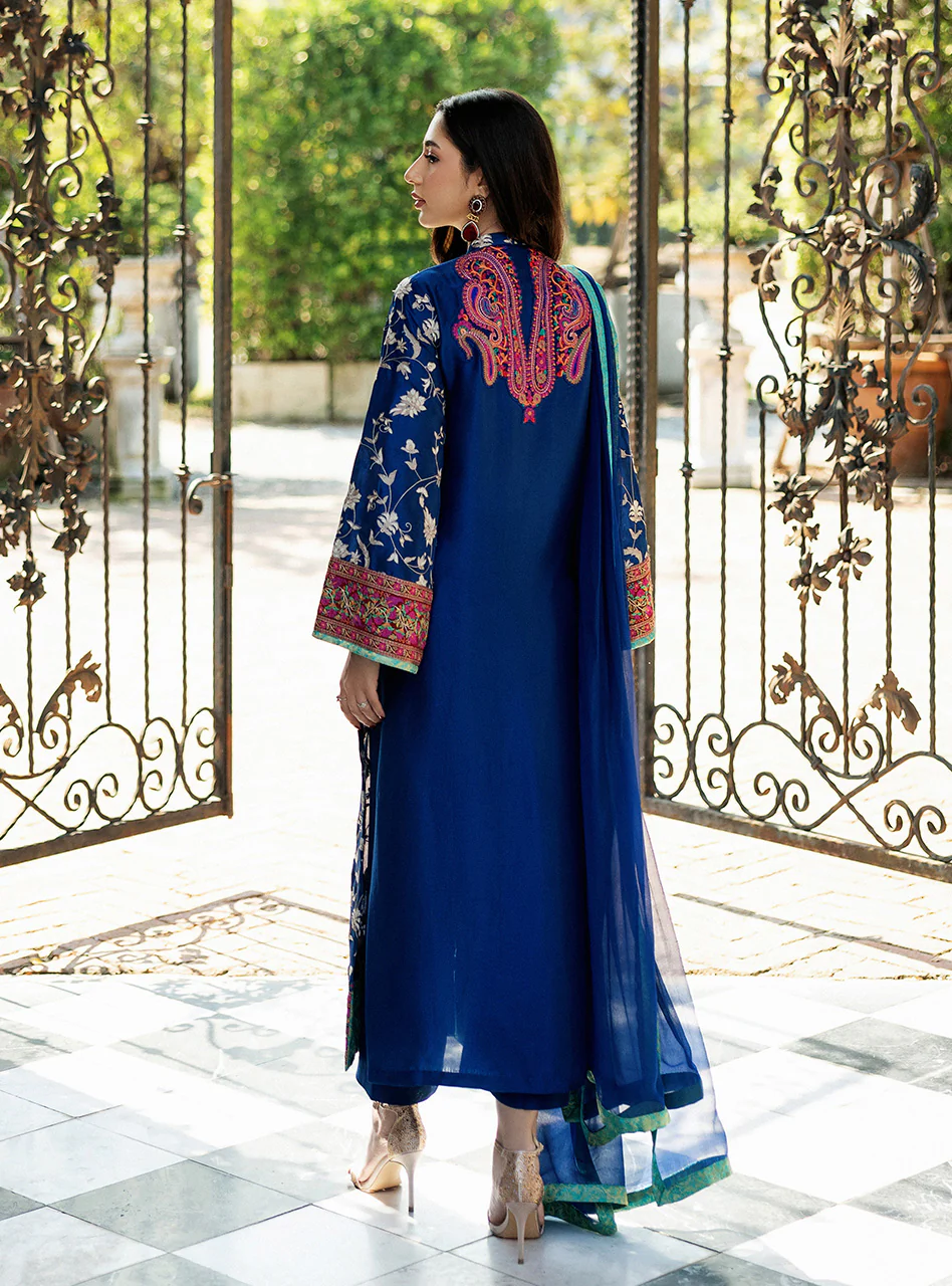 Blue Illusion Kashmiri Embroidery - Image 5