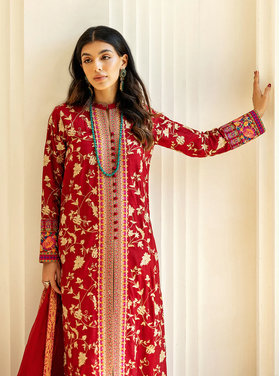 Crimson Charm Kashmiri Embroidery - Image 6