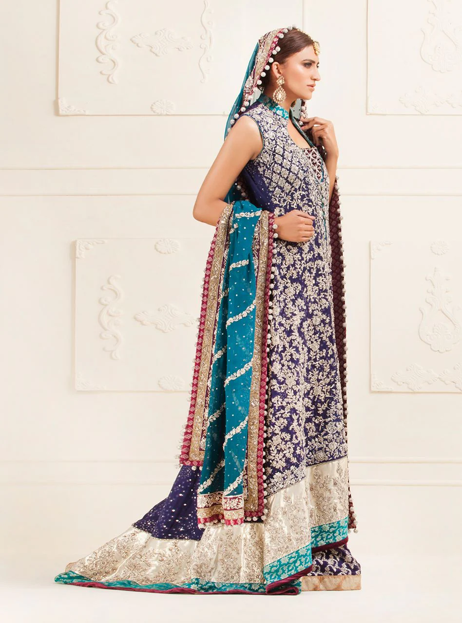 Navy Blue Mesuri Front Open Dress - Image 2