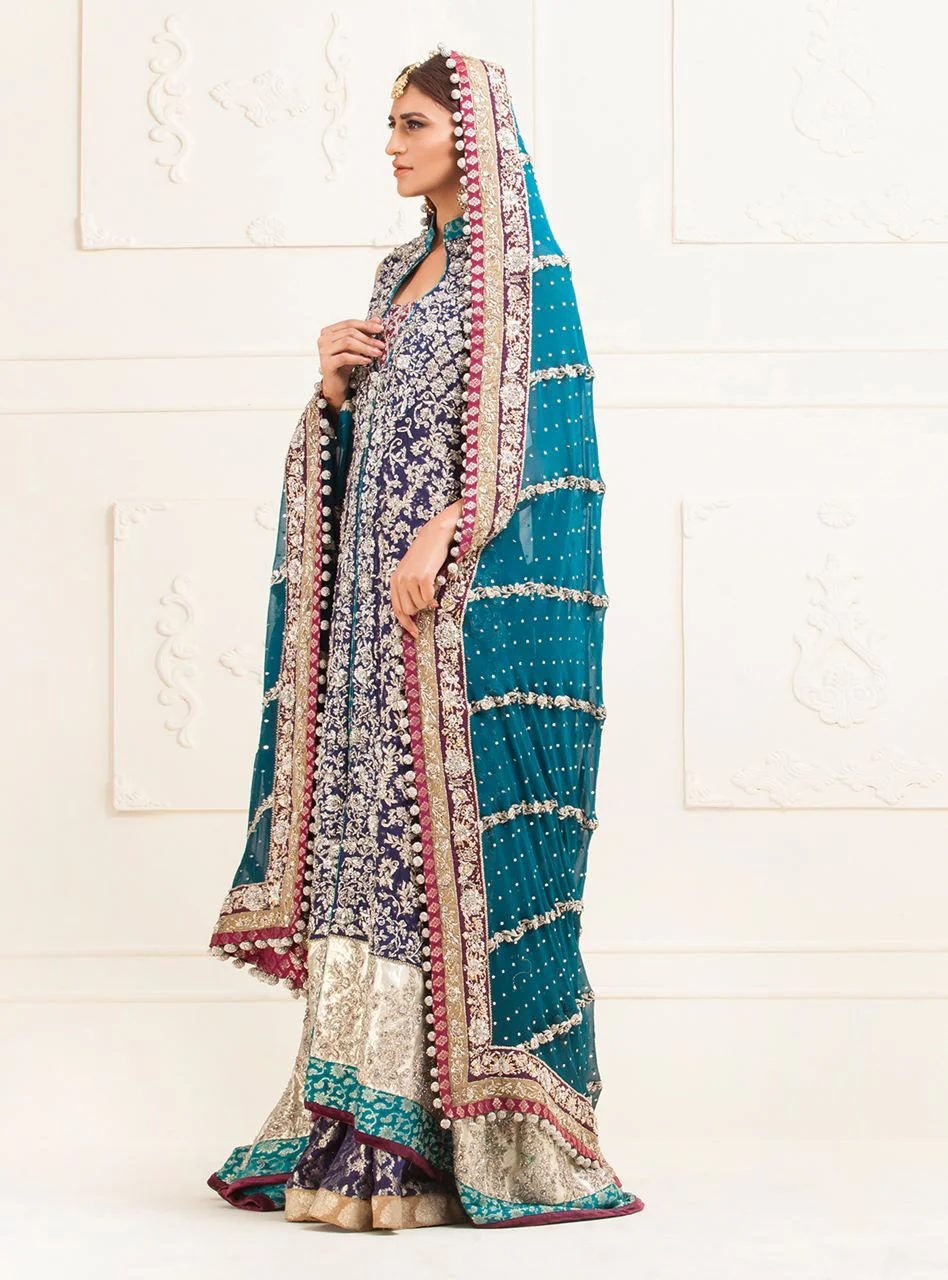 Navy Blue Mesuri Front Open Dress - Image 3