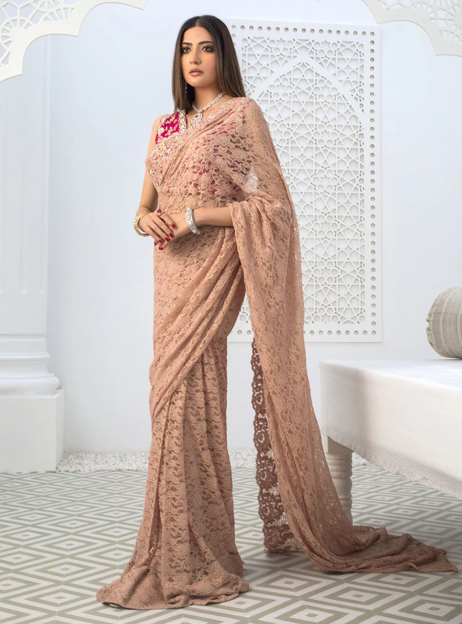 Ravishing Rose Saree - Image 3