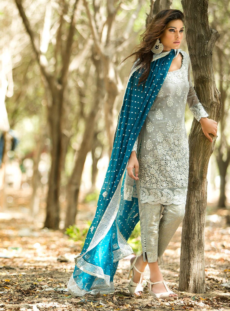 Silver And Teal Dress - Image 3