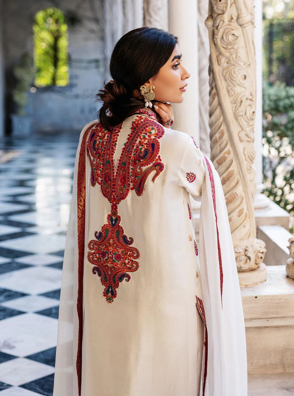 White Orchid Kashmiri Embroidery - Image 3