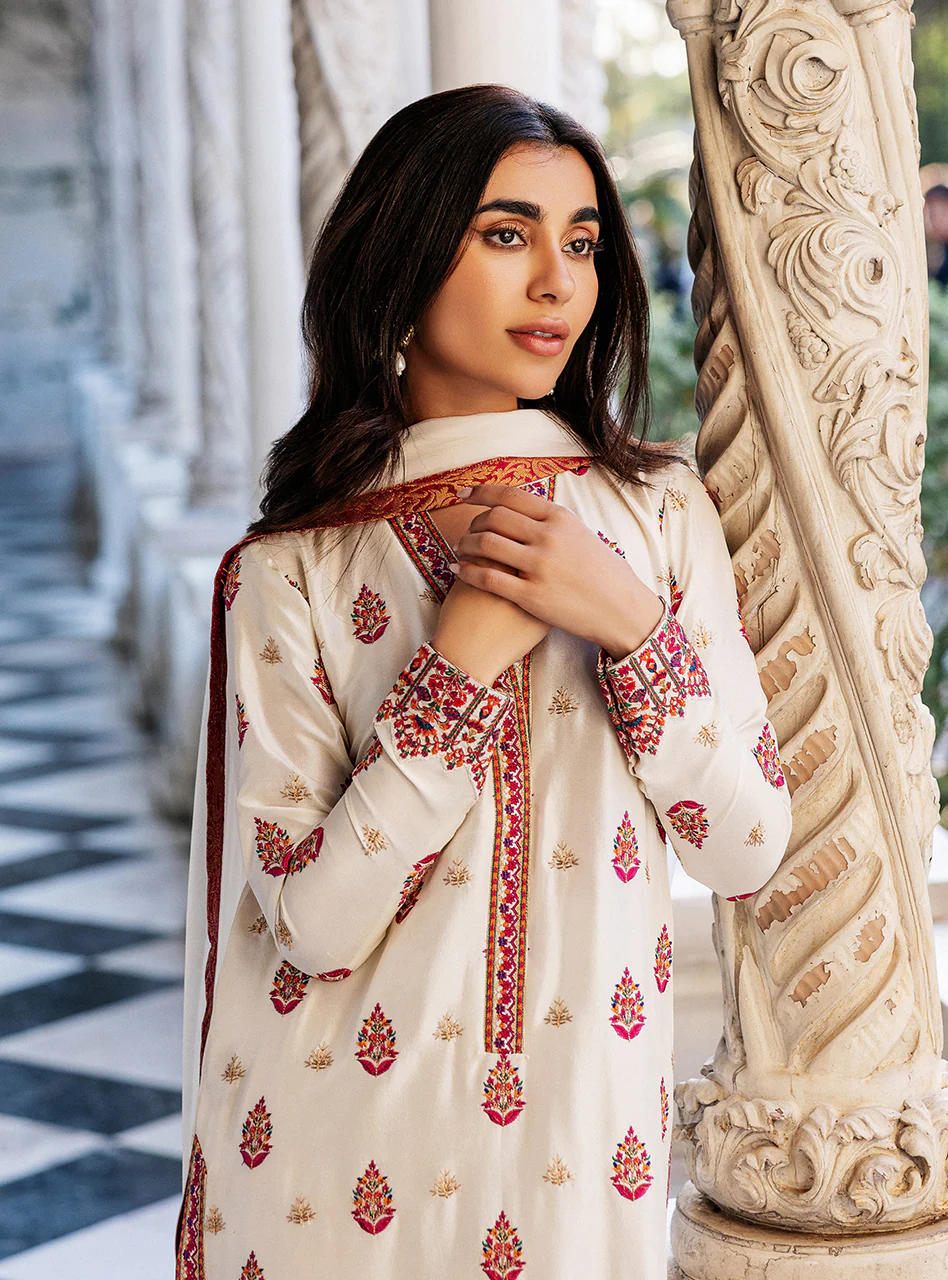 White Orchid Kashmiri Embroidery - Image 5