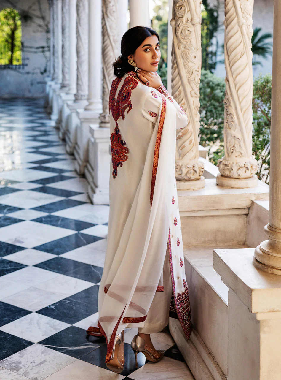 White Orchid Kashmiri Embroidery - Image 6